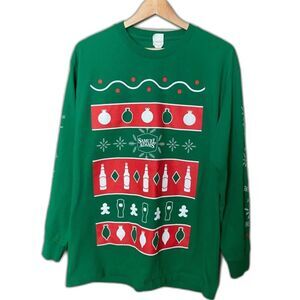 SAM ADAMS holiday t-shirt Boston lager festive beer Christmas tee long sleeve L